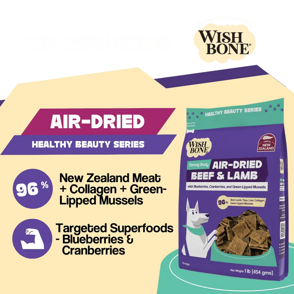 Wishbone Air-Dried Beef & Lamb Recipe Dog Food - 454g - FurrBaby Necessities