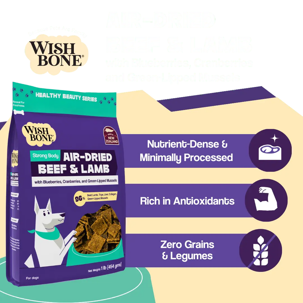 Wishbone Air-Dried Beef & Lamb Recipe Dog Food - 454g - FurrBaby Necessities