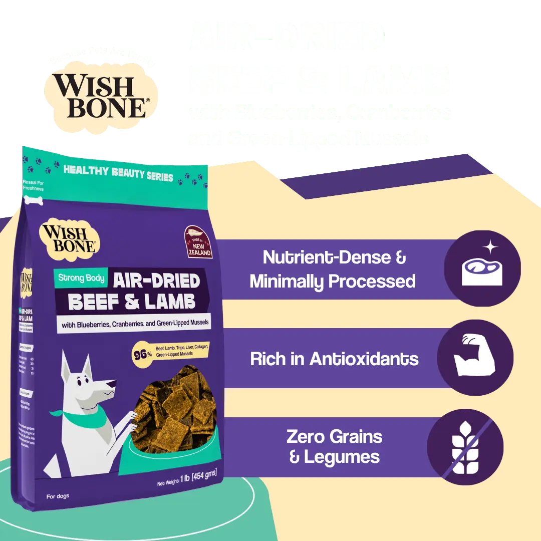 Wishbone Air-Dried Beef & Lamb Recipe Dog Food - 454g - FurrBaby Necessities